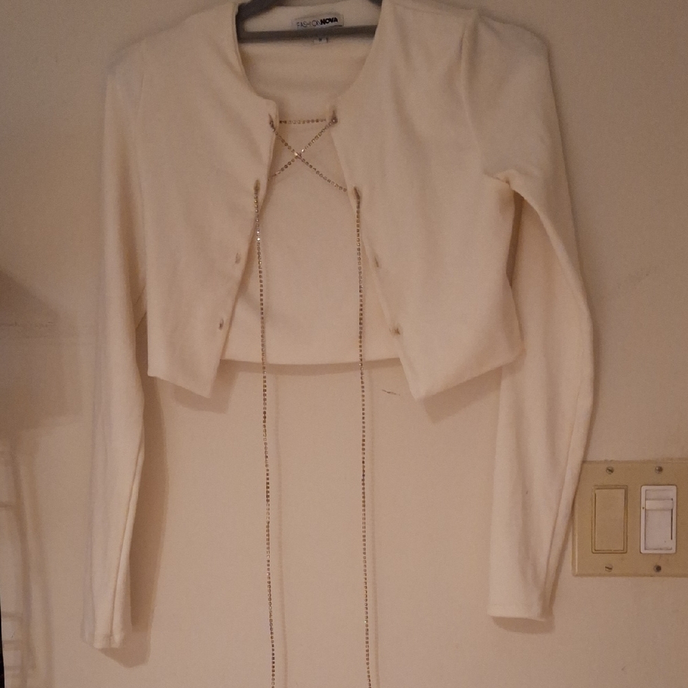 Fashion Nova Cream Sweater Shrug